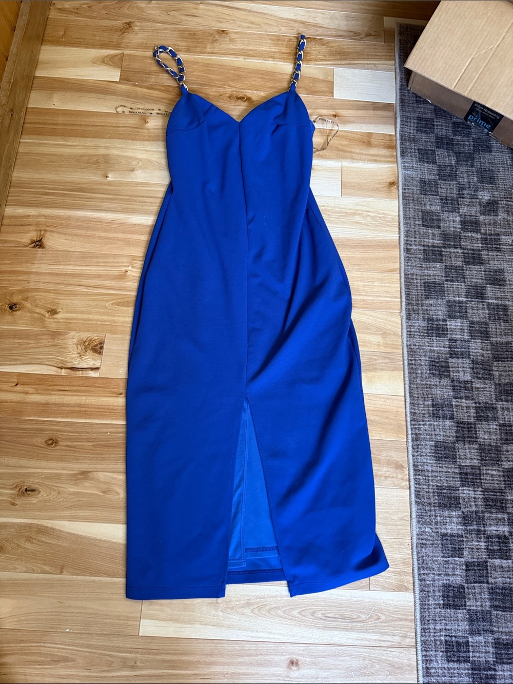Va Va Voom Cobalt Blue Braided-Strap Midi Dress